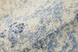 Close-up of textured beige and blue fabric
