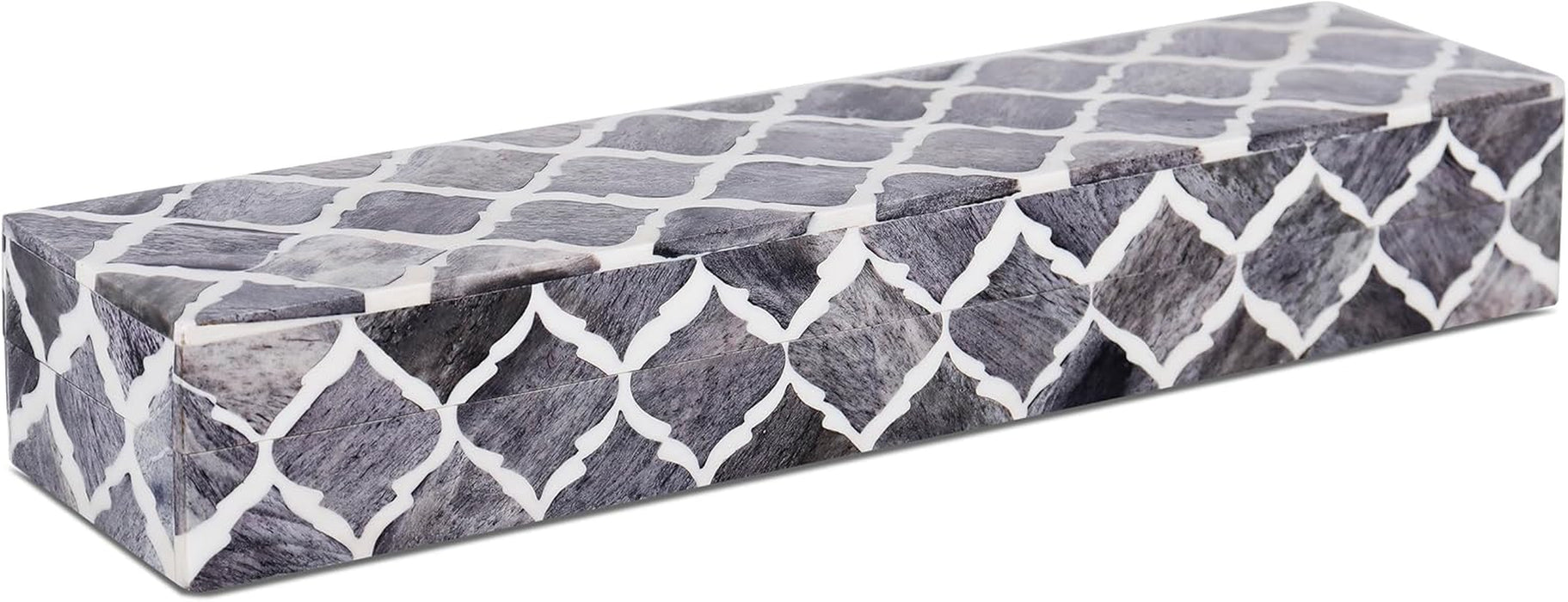 Modern Chevron Decorative Box with Lid, Stylish Storage Organizer for Shelves & Tables