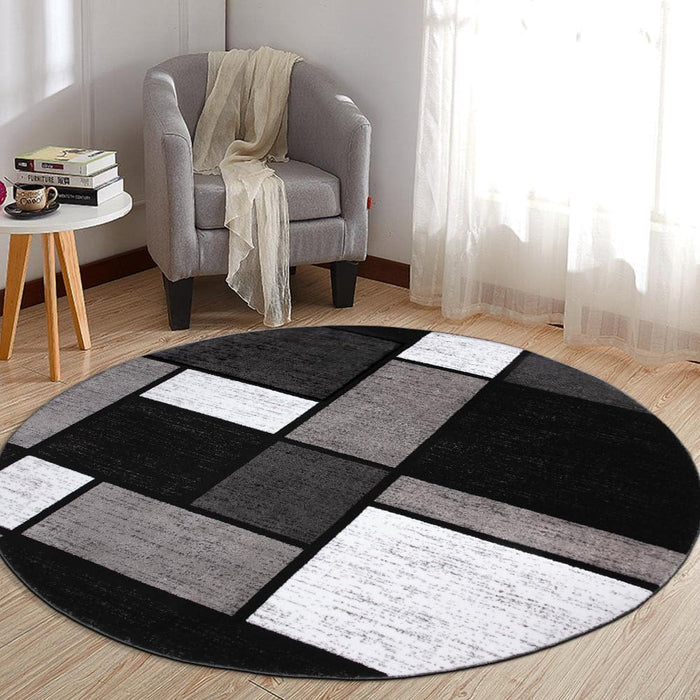 Contemporary Geometric Boxes Area Rug