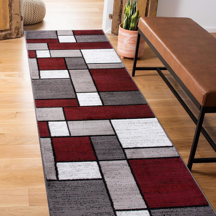 Contemporary Geometric Boxes Area Rug