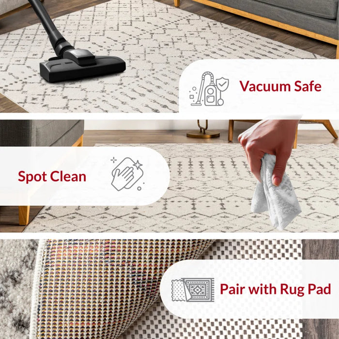Moroccan Giannini Indoor Area Rug, Soft Transitional Rug for Modern Spaces