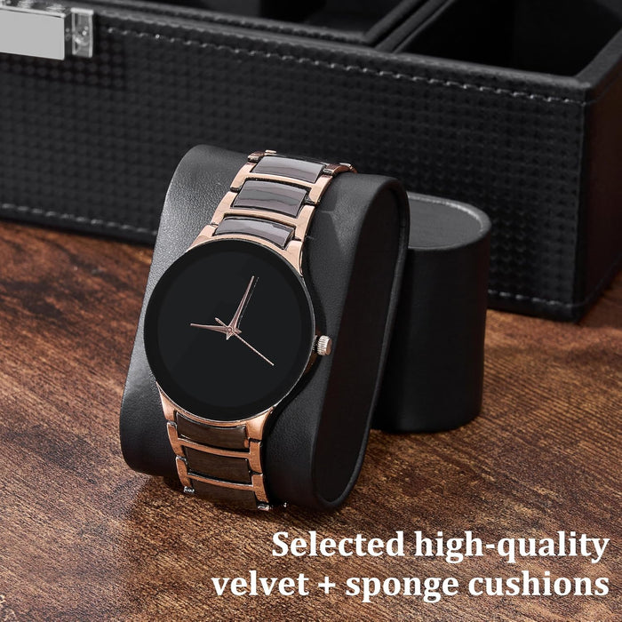 Modern Jewelry Organizer Case with Watch Display & Necklace Storage