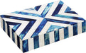Modern Chevron Decorative Box with Lid, Stylish Storage Organizer for Shelves & Tables