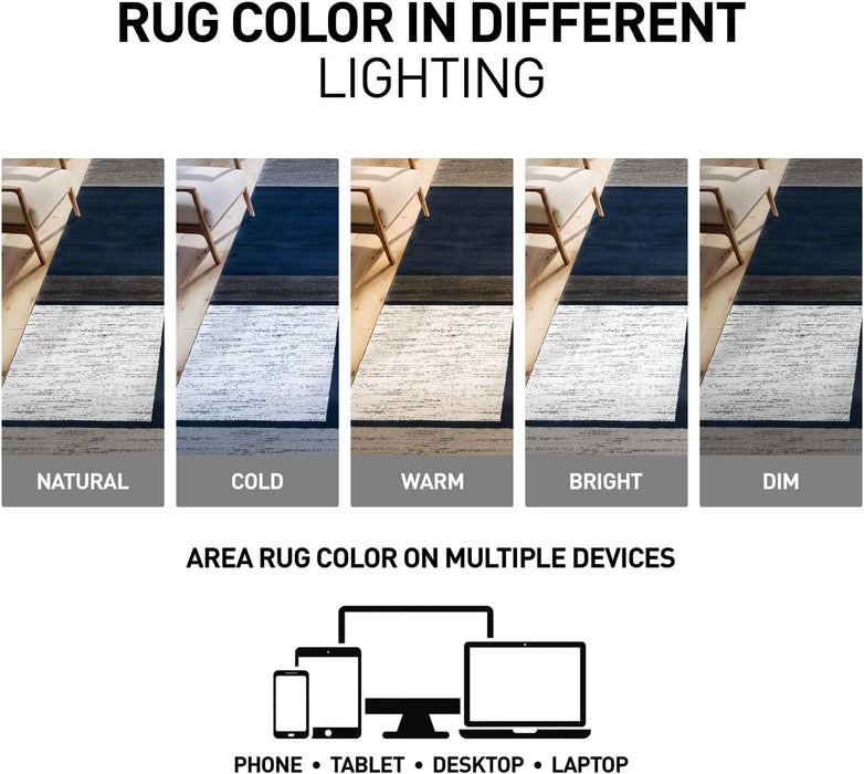 Contemporary Geometric Boxes Area Rug