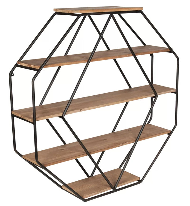 Colten 5 Shelf Octagon Wall Shelf