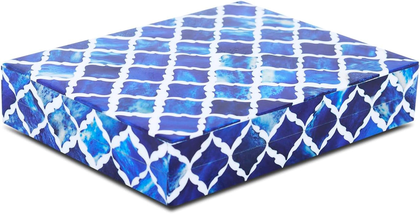 Modern Chevron Decorative Box with Lid, Stylish Storage Organizer for Shelves & Tables