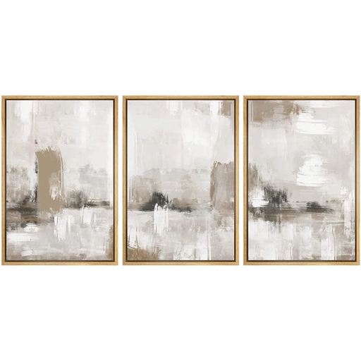 " Grunge Paint Stroke Collage Abstract Large Wall Art " 3 - Pieces on Canvas