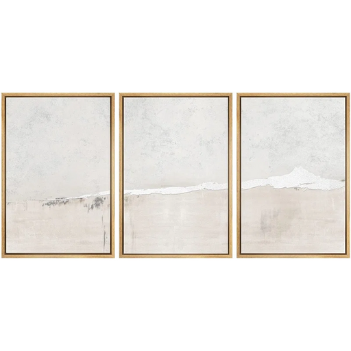 Industrial Grunge Abstract Landscape Modern Neutral Wall Art Framed Canvas 3 Pieces Painting Print