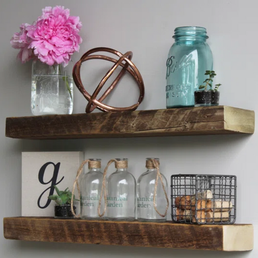 Joao 2 Piece Solid Wood Floating Shelf