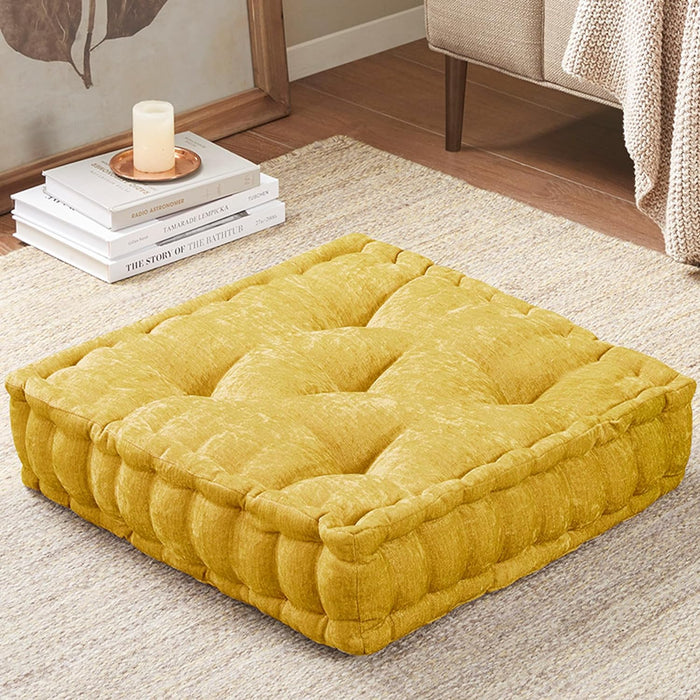 Luxurious Chenille Floor Pillow for Comfortable Seating and Meditation