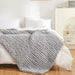 Chenille Chunky Knit Throw, Luxury Hand-Knitted Yarn Throw Blanket