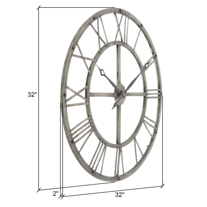 Samson round Metal Industrial Wall Clock