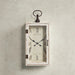 Delno White Wood Pocket Watch Style Wall Clock with Hinged Door 12" X 4" X 28"