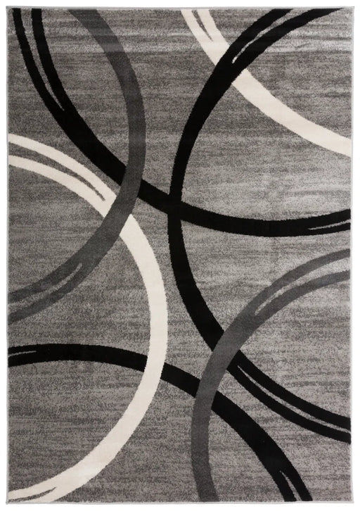 Devonshire Abstract Gray/Black/Ivory Area Rug