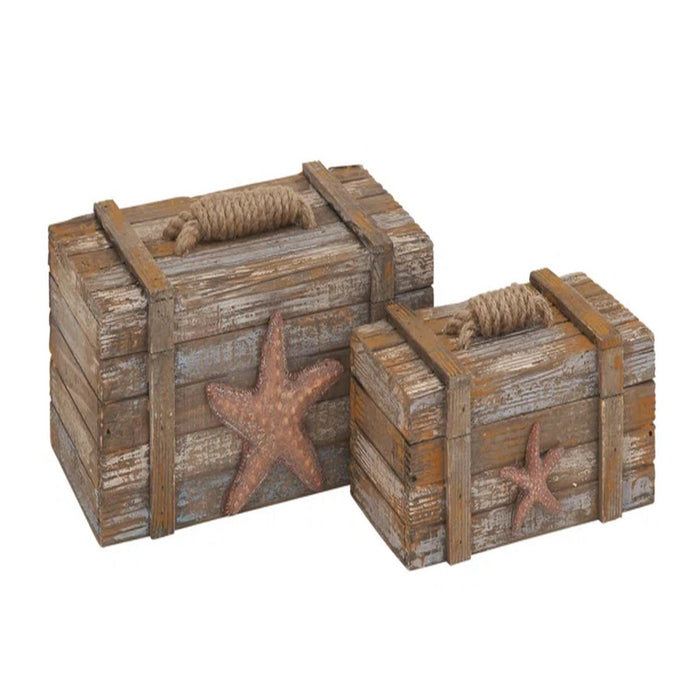 2 Piece Wooden Decorative Box Set