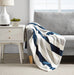 Nautica Awning Stripe Ultra Soft Plush Throw Blanket