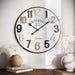 Evelina Shiplap round Metal Wall Clock