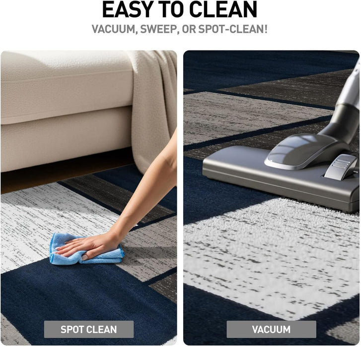 Contemporary Geometric Boxes Area Rug