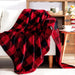 Red & Black Buffalo Plaid Fleece Throw Blanket, 50" x 60" Soft Cozy Checkered Blanket for Couch, Sofa, Bed – Lightweight Farmhouse Christmas Decor