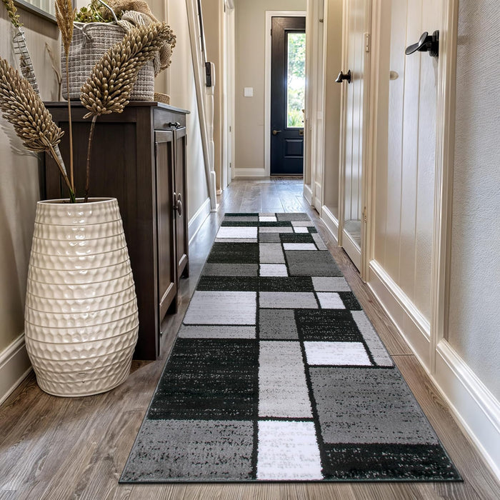 Contemporary Geometric Boxes Area Rug