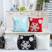 Christmas Snowflake Embroidered Throw Pillow Covers, 18x18 Cotton Canvas Decorative Cushion Covers for Sofa, Bed, Chair (Set of 2)