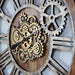 Wall Clock 36'' Oversized for Living Room with Real Moving Gears