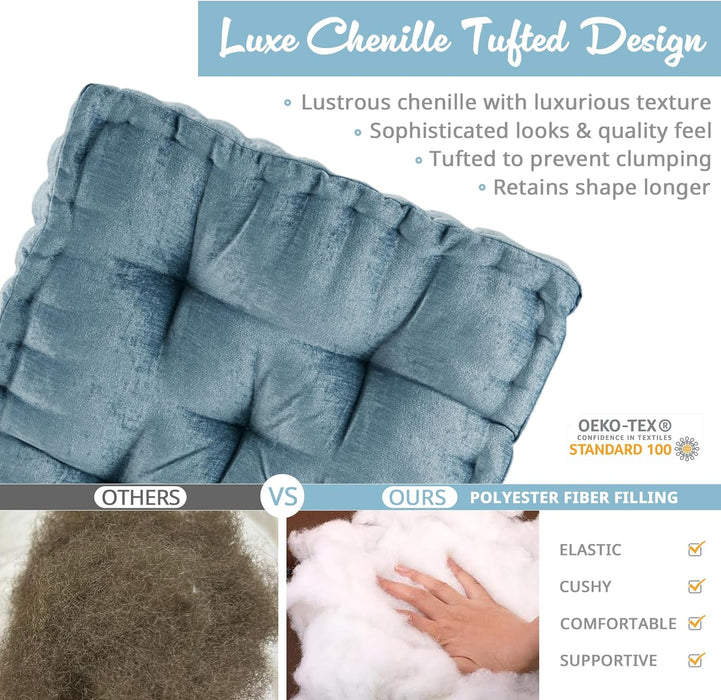 Luxurious Chenille Floor Pillow for Comfortable Seating and Meditation