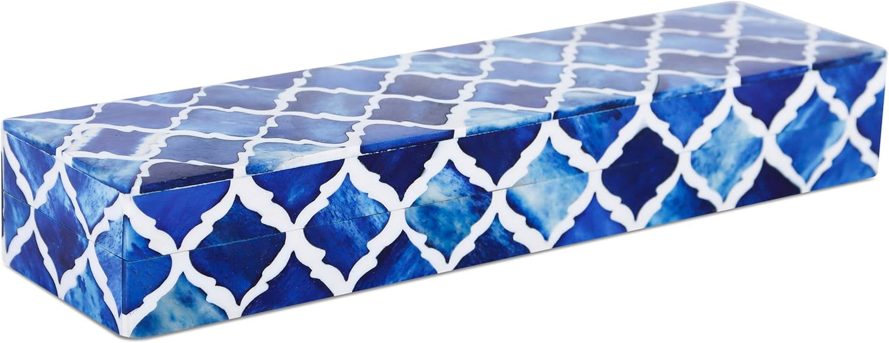 Modern Chevron Decorative Box with Lid, Stylish Storage Organizer for Shelves & Tables