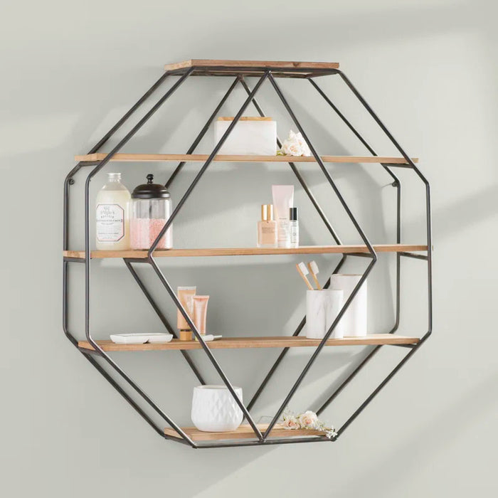 Colten 5 Shelf Octagon Wall Shelf