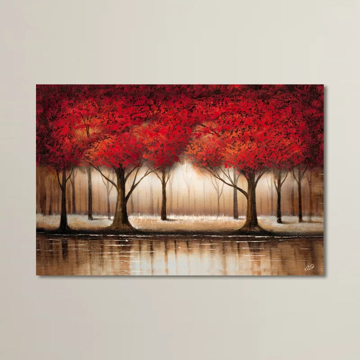 Bernhild Parade of Red Trees - Graphic Art Print on Canvas