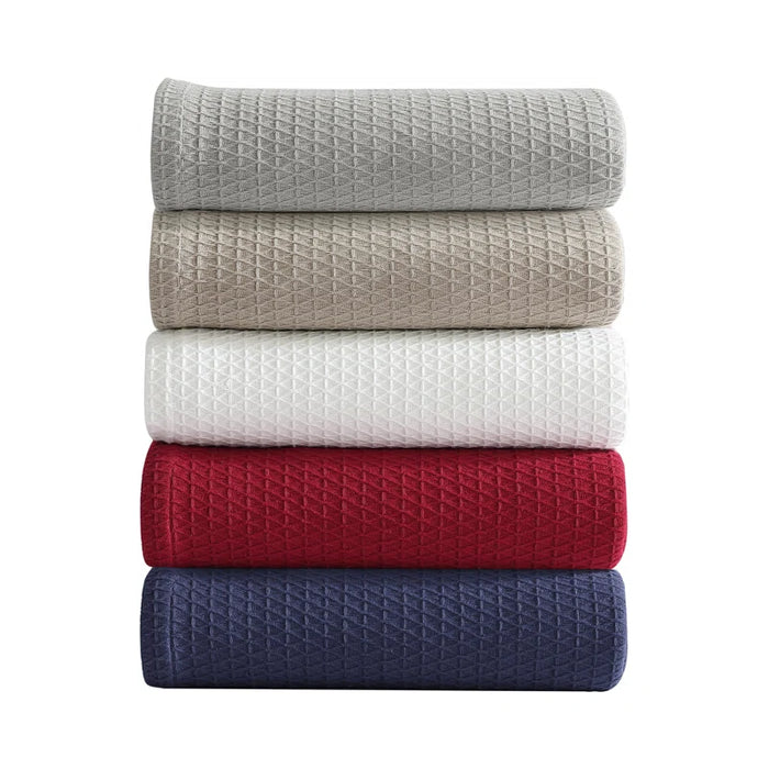 Nautica Baird Solid Cotton Reversible Blanket