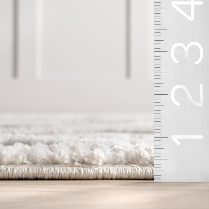 Contemporary Trellis Shag Rug, Soft Polyester Area Rug for Home Décor