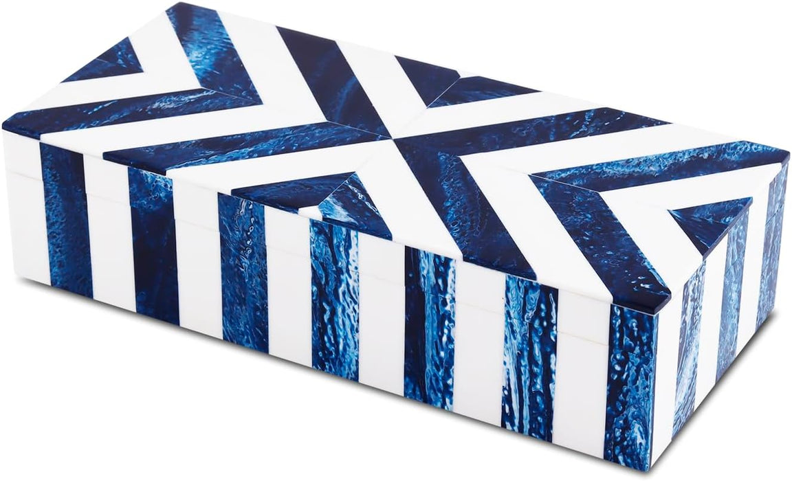 Modern Chevron Decorative Box with Lid, Stylish Storage Organizer for Shelves & Tables