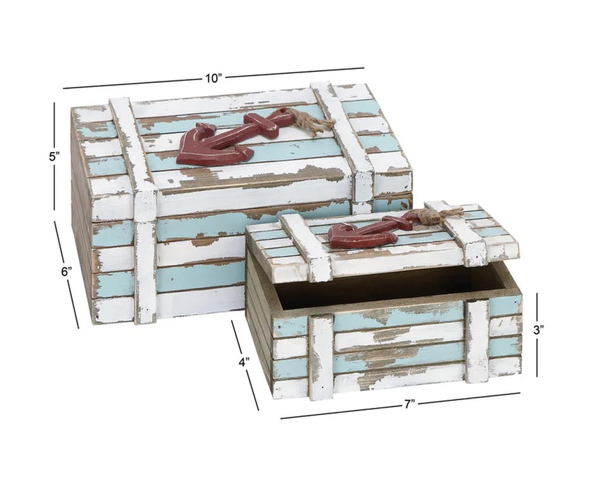 Benites 2 Piece Wooden Decorative Box Set