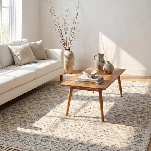 Contemporary Trellis Shag Rug, Soft Polyester Area Rug for Home Décor